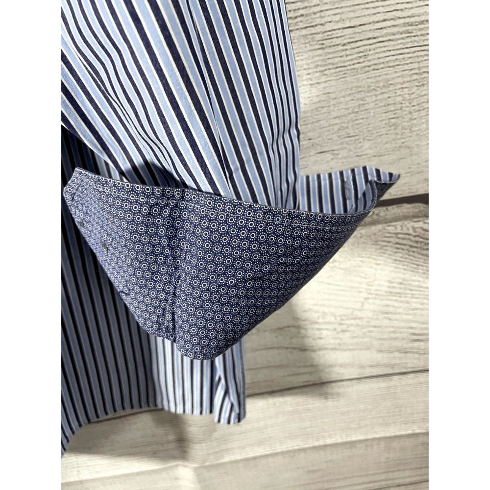 Twenty Eight Degrees - Men's Blue Stripe Button Up Casual Shirt - Size 2XL - Picture 4 of 5